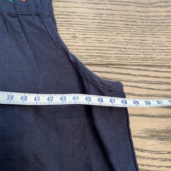 J.Crew Linen Blue sleeveless embroidered Top Medium - Picture 5 of 7